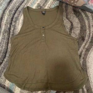 Green racer back tank top